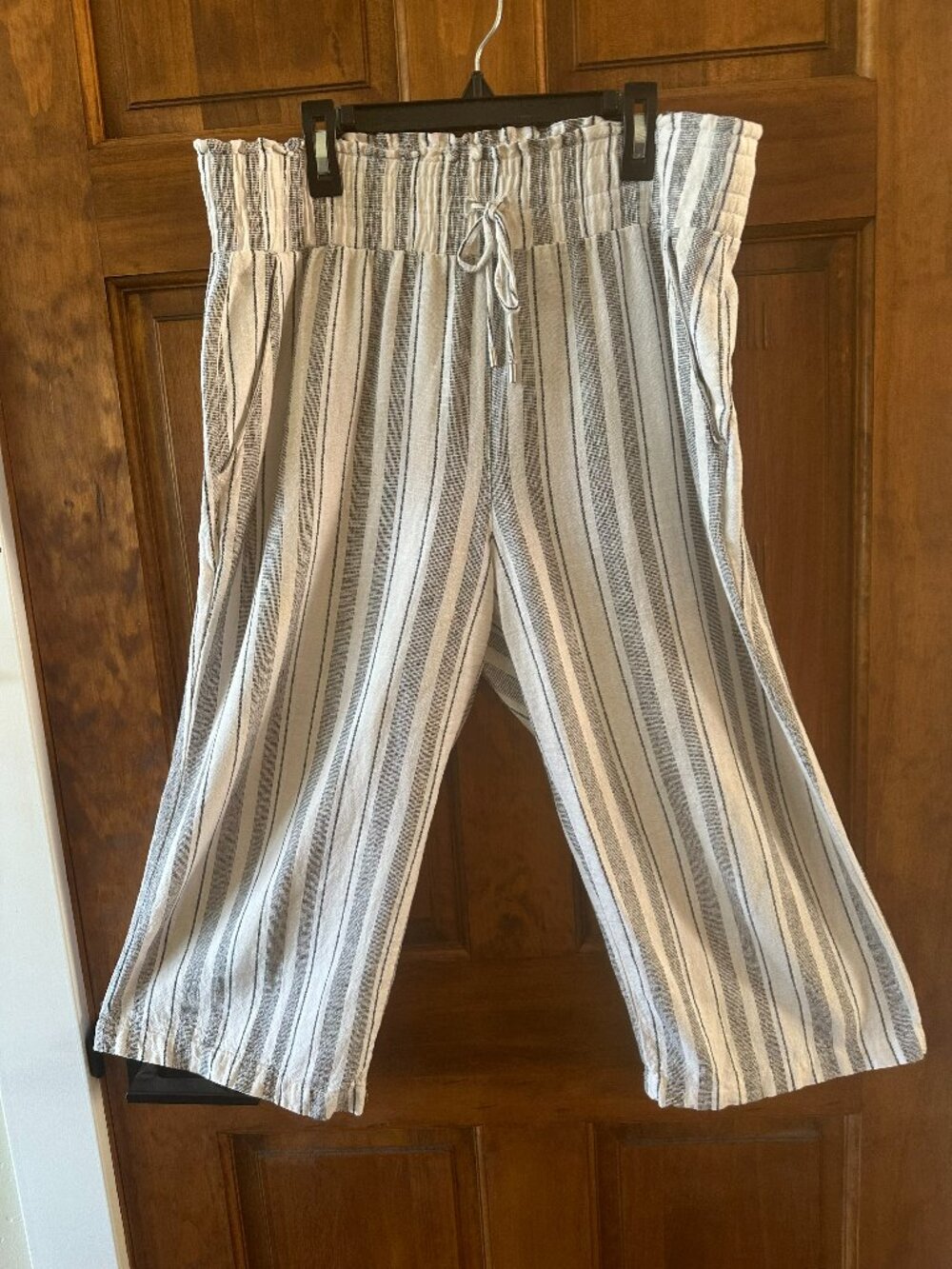 Land & Sea Soft Striped Pull‑On Pants – Medium
